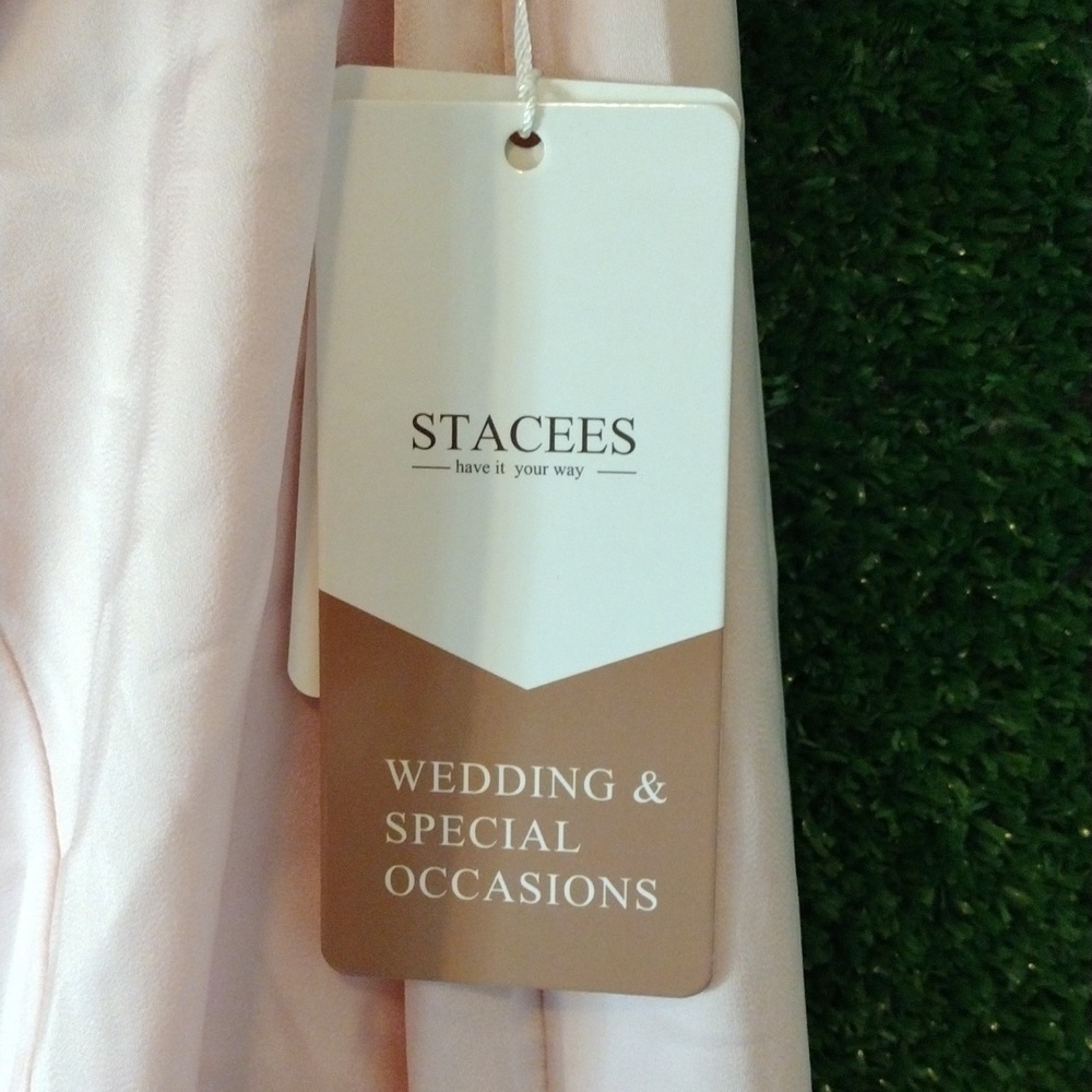 Pink One Shoulder Asymmetrical Gown with Slit - Picture 2 of 5